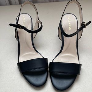 Cole Haan Josie block heel sandal, black, 8.5, EUC